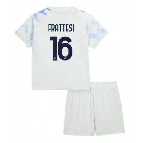 Lacne Dětský Futbalové dres Inter Milan Davide Frattesi #16 2025-26 Krátky Rukáv - Preč (+ trenírky)